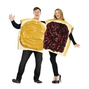 NWT Hauntlook Peanut Butter & Jelly Adult Couple Halloween Costume One Size Part